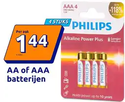 Action AA of AAA batterijen aanbieding
