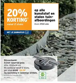 GAMMA kunststof en stalen tuinafboordingen aanbieding