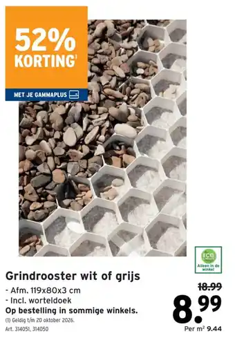 GAMMA Grindrooster wit of grijs aanbieding