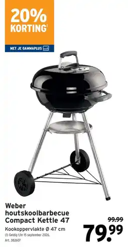 GAMMA weber houtskoolbarbecue compact kettle 47 aanbieding