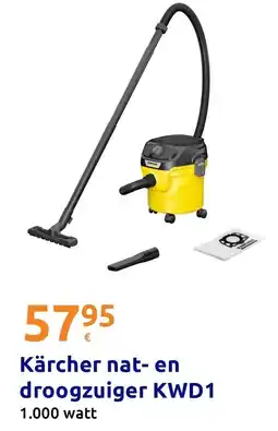 Action Kärcher nat- en droogzuiger KWD1 aanbieding