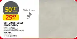 Brico Vinyltegels pebble grey aanbieding