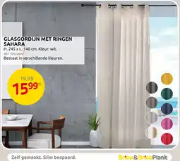 Brico Glasgordijn met ringen sahara aanbieding