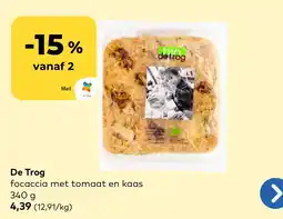 Bio Planet De Trog focaccia met tomaat en kaas aanbieding