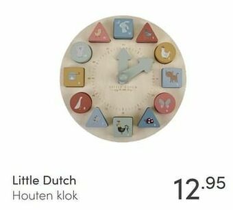 Baby & Tiener Little dutch houten klok aanbieding