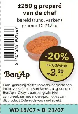 Bon Ap bereid van de chef aanbieding