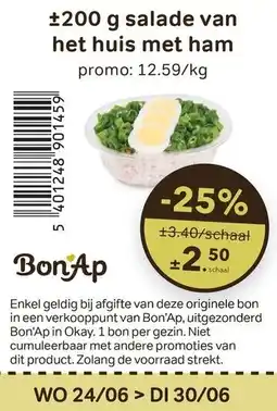 Bon Ap salade van het huis met ham aanbieding
