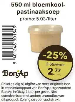 Bon Ap bloemkool-pastinaaksoep aanbieding