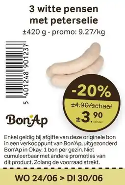 Bon Ap 3 witte pensen met peterselie aanbieding