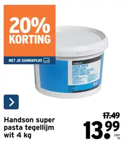 GAMMA Handson super pasta tegellijm wit aanbieding