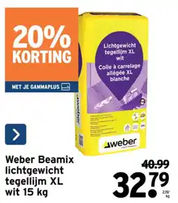 GAMMA weber beamix lichtgewicht tegellijm xl wit aanbieding