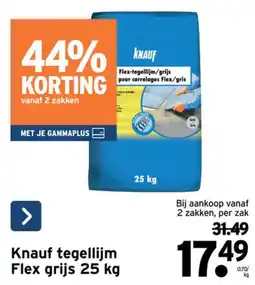GAMMA Knauf tegellijm Flex grijs aanbieding