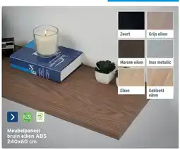 GAMMA Meubelpaneel bruin eiken ABS aanbieding