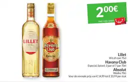Intermarché Lillet Havana Club Absolut aanbieding