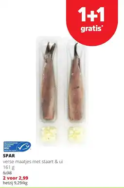 Eurospar verse maatjes met staart & ui aanbieding