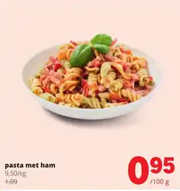 Eurospar pasta met ham aanbieding