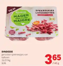 Eurospar Dindesse gerookte spekreepjes van kalkoen aanbieding