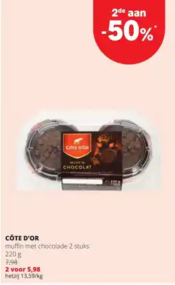 Eurospar Côte d'or muffin met chocolade aanbieding