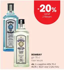 Eurospar Bombay gin aanbieding