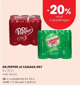 Eurospar dr pepper of canada dry aanbieding