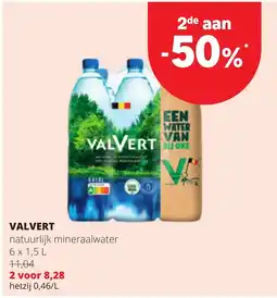 Eurospar Valvert natuurlijk mineraalwater aanbieding