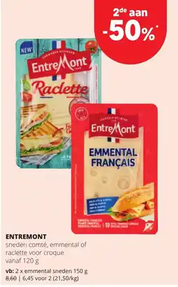 Eurospar entremont sneden comté, emmental of raclette voor croque aanbieding