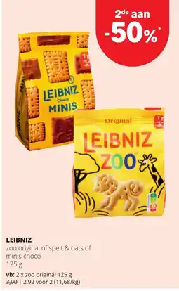 Eurospar Leibniz zoo original of spelt & oats of minis choco aanbieding