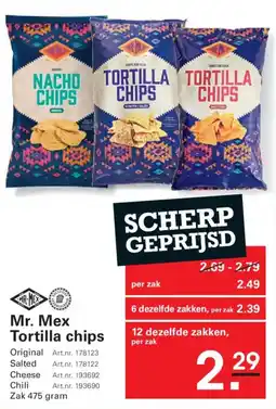 Sligro Mr. Mex Tortilla chips aanbieding