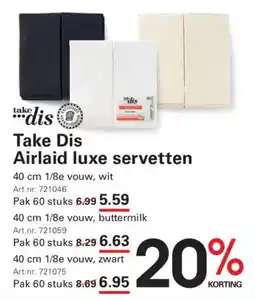 Sligro Take Dis Airlaid luxe servetten aanbieding