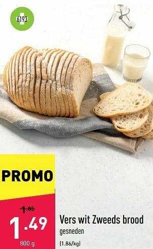 ALDI Vers wit zweeds brood aanbieding