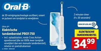Lidl Oral-b elektrische tandenborstel pro1 750 aanbieding