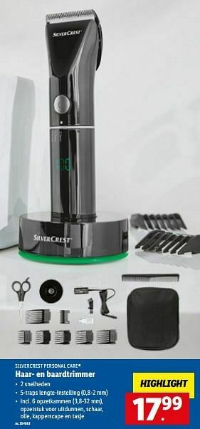 Lidl Silvercrest personal care haar- en baardtrimmer aanbieding