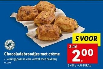 Lidl Chocoladebroodjes met crème aanbieding