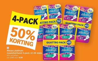 Albert Heijn Always Platinum Maandverband aanbieding