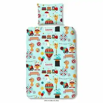 Leen Bakker Good morning kinderdekbedovertrek Circus - blauw - 140x200/220 cm - Leen Bakker aanbieding