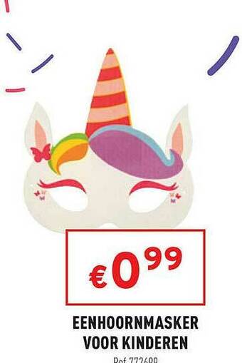 Trafic Eenhoornmasker Voor Kinderen aanbieding