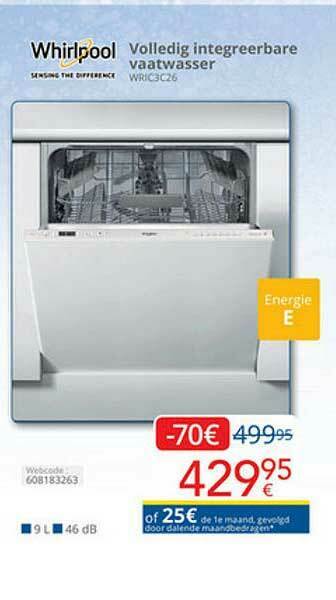 Eldi Whirlpool Volledig Integreerbare Vaatwasser aanbieding