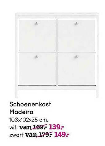 Leen Bakker Schoenenkast Madeira aanbieding