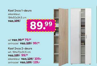 Leen Bakker Kast Inca 1 Deurs aanbieding