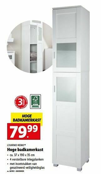 Lidl Hoge badkamerkast aanbieding