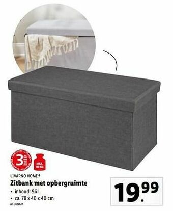 Lidl Zitbank met opbergruimte aanbieding