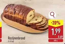 ALDI Rozijnenbrood aanbieding