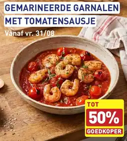 ALDI Gemarineerde garnalen met tomatensausje aanbieding