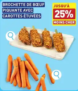 ALDI Brochette de bœuf piquante avec carottes étuvées aanbieding