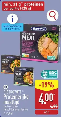 ALDI Bistro'vite proteïnerijke maaltijd aanbieding