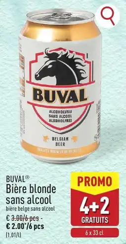 ALDI Buval bière blonde sans alcool aanbieding