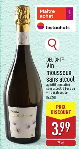 ALDI Delight vin mousseux sans alcool aanbieding