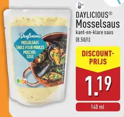 ALDI Daylicious mosselsaus aanbieding