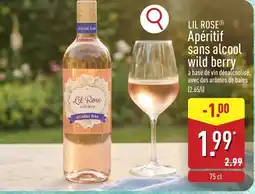 ALDI Lil Rose apéritif sans alcool wild berry aanbieding