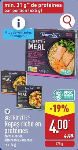 ALDI Bistro'vite repas riche en protéines aanbieding
